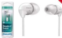   AURICULARES PHILIPS SHE-3595/WT BLANCO TUNES UP BEAT IN EAR CON MICROFONO