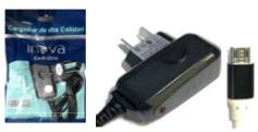   CARGADOR INOVA ( CAR-3011 ) 220V SALIDA 1 A CABLE CON FICHA  MICRO USB