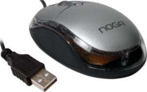   MOUSE NOGA NG-611UGR USB OPTICO PLATEADO CONTORNO ILUMINACION LED GAMER